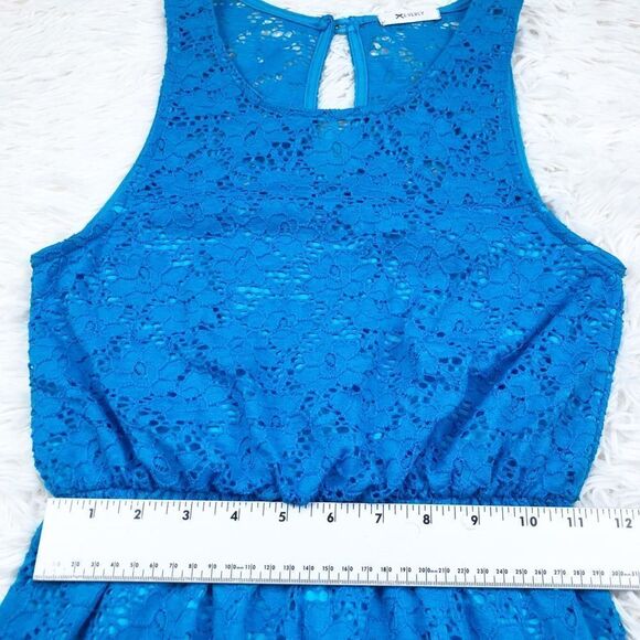 Everly Bright Blue Lace Sleeveless Fit And Flare Dress Size Small - Picture 5 of 6